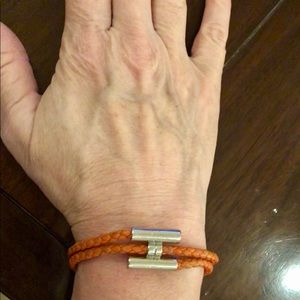 AUTHENTIC Hermes orange braid bracelet